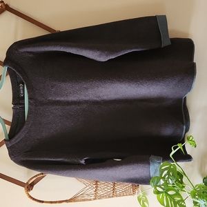 Nanette Lepore gray wool/ blend sweater trimmed in blue size Large